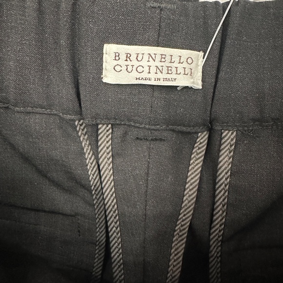 $1,450 Brunello Cucinelli Gray Straight Leg Beaded Accent Pants Size 6 - Picture 8 of 9